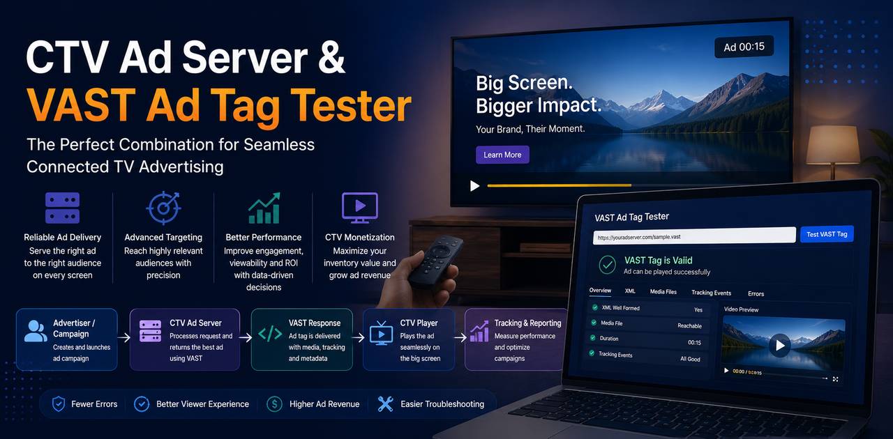 CTV Ad Server and VAST Ad Tag Tester: How They Improve Connected TV Advertising